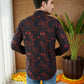 Men Classic Floral Design Short Kurta ( 65KO 5493Black S ) [FF] [K-13]
