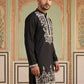 Men Japanese Fabric Embroidered Kurta ( 65KO 5498Black )