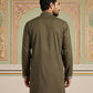 Men Japanese Fabric Embroidered Kurta ( 65KO 5498Mehndi S ) [FF] [P-15-14]