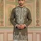 Men Japanese Fabric Embroidered Kurta ( 65KO 5498Mehndi S ) [FF] [P-15-14]