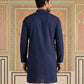 Men Japanese Fabric Embroidered Kurta ( 65KO 5498Navy S ) [FF] [P-15-14]