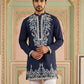Men Japanese Fabric Embroidered Kurta ( 65KO 5498Navy S ) [FF] [P-15-14]