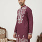 Men Japanese Fabric Embroidered Kurta ( 65KO 5498Wine )