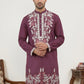 Men Japanese Fabric Embroidered Kurta ( 65KO 5498Wine )