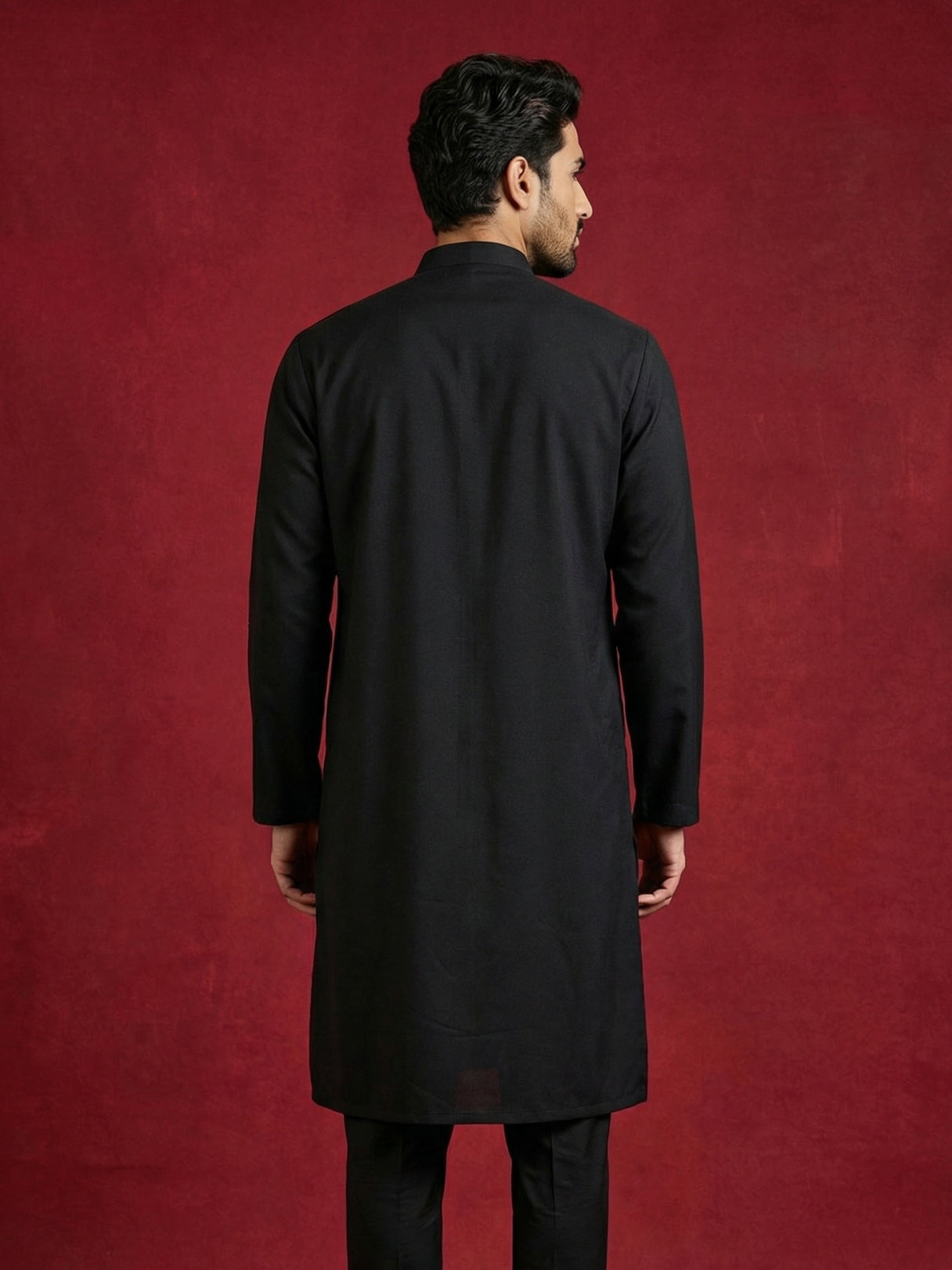 Japanese Imported Fabric Embroidered Kurta ( 65KO 5499Black S ) [FF] [E-10]