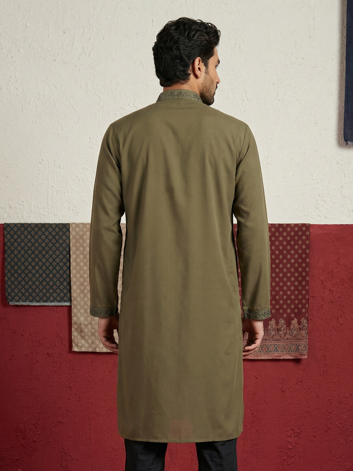 Japanese Fabric & Mirror Work Kurta ( 65KO 5500Mehndi S ) [FF] [Q-7]