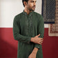 Japanese Fabric & Mirror Work Kurta ( 65KO 5500Olive S ) [FF] [Q-7]