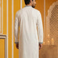 Japanese Cotton Blend Embroidered Kurta ( 65KO 5502White S )