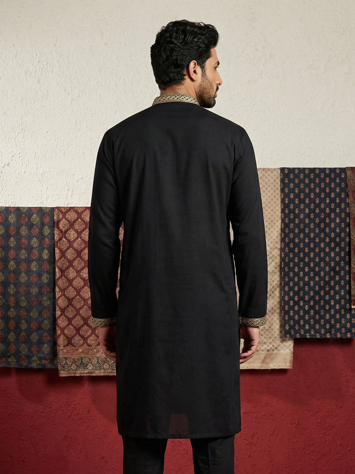 Luxury Festive Ethnic Kurta for Men ( 65KO 5503Black S ) [FF] [H-10]