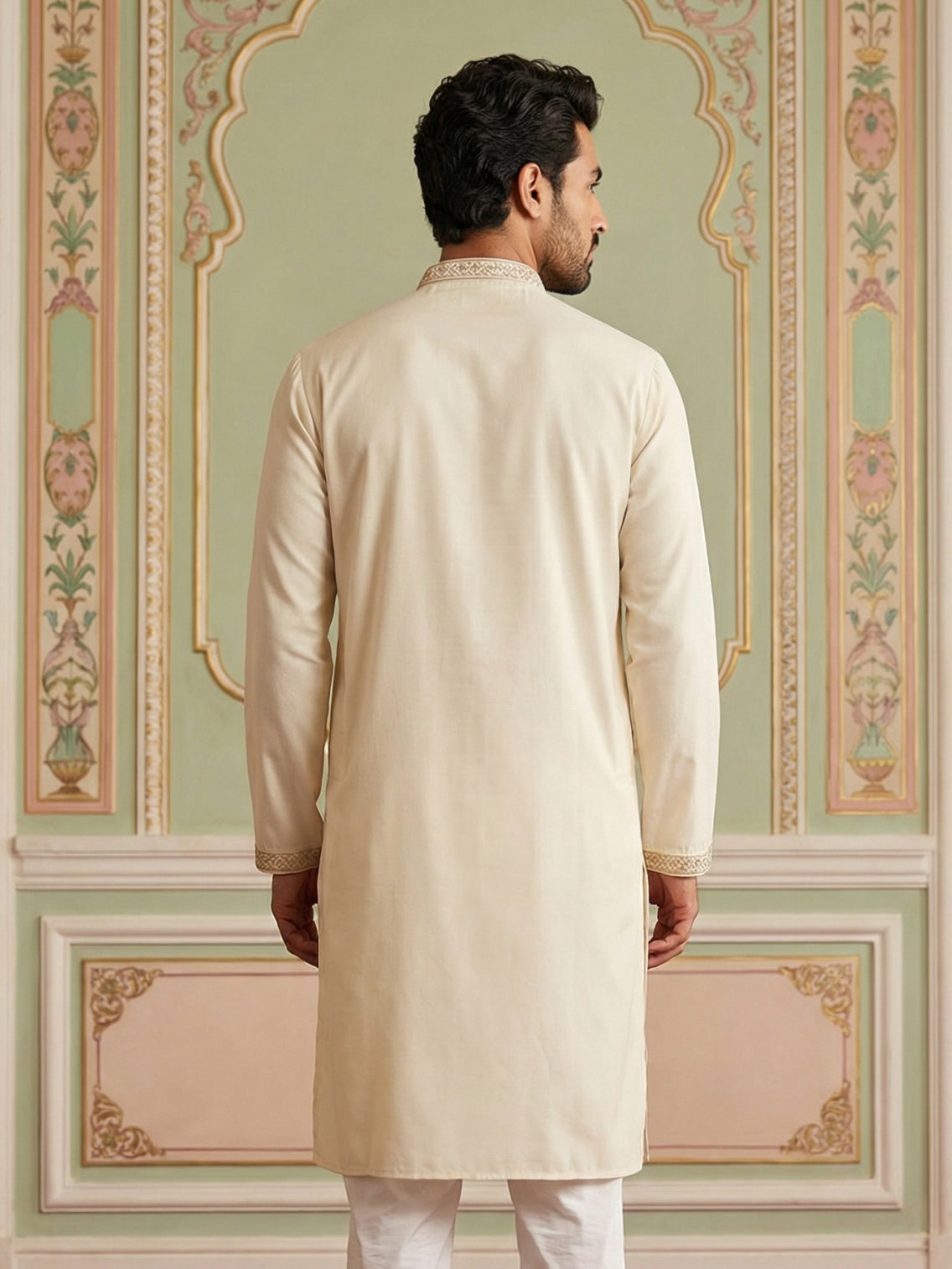 Luxury Festive Ethnic Kurta for Men ( 65KO 5503White S ) [FF] [H-10]