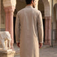 Men Japanese Imported Beige Embroidered Kurta