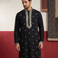 Men Ethnic Black Embroidered Kurta ( 65KO 5504Black S ) [FF] [B-5]