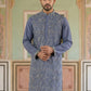 Men Festive Embroidered Straight Kurta ( 65KO 5505Blue ) [FF] [H-10]