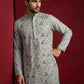 Men Festive Grey Embroidered Straight Kurta ( 65KO 5505Grey S ) [FF] [H-10]