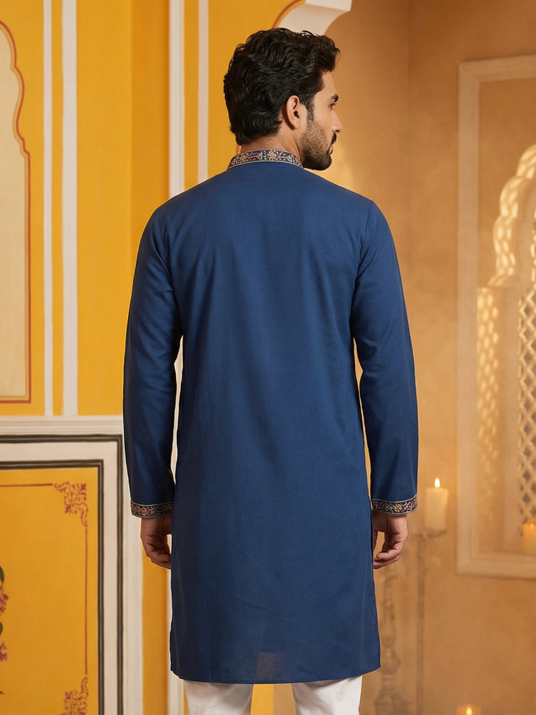 Royale Silk Blend Kurta ( 65KO 5506Peacock S )