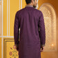 Purple Embroidered Cotton Blend Kurta ( 65KO 5508Purple ) [FF] [B-12]