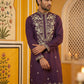 Purple Embroidered Cotton Blend Kurta ( 65KO 5508Purple ) [FF] [B-12]