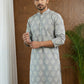 Men’s Cotton Blend Ethnic Printed Kurta ( 65KO 5510Grey ) [FF] [N-13]