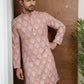 Men’s Cotton Blend Ethnic Printed Kurta ( 65KO 5510Peach ) [FF] [N-13]
