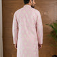 Men’s Cotton Blend Ethnic Printed Kurta ( 65KO 5510Pink ) [FF] [N-13]