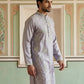 Embroidered Silk Blend Traditional Kurta ( 65KO 5515Lavender ) [FF] [A-3-4]