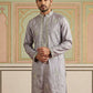 Embroidered Silk Blend Traditional Kurta ( 65KO 5515Lavender ) [FF] [A-3-4]