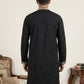 Black Cotton Blend Ethnic Embroidered Kurtas