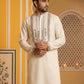 Cream Cotton Blend Ethnic Embroidered Kurta ( 65KO 5516Cream ) [FF] [B-2]