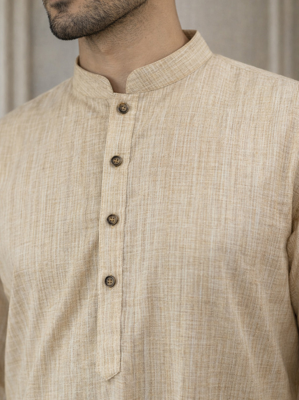 Woven Design Kurta for Men ( 65KO 5518Beige ) [FF] [H-8]