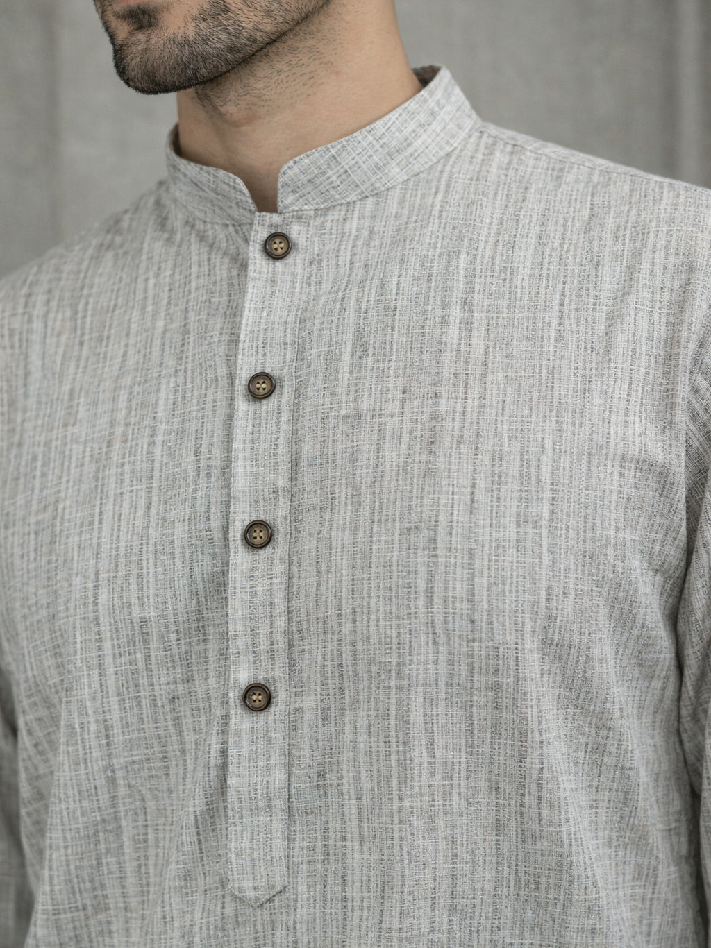 Woven Design Kurta for Men ( 65KO 5518Grey ) [FF] [H-8]