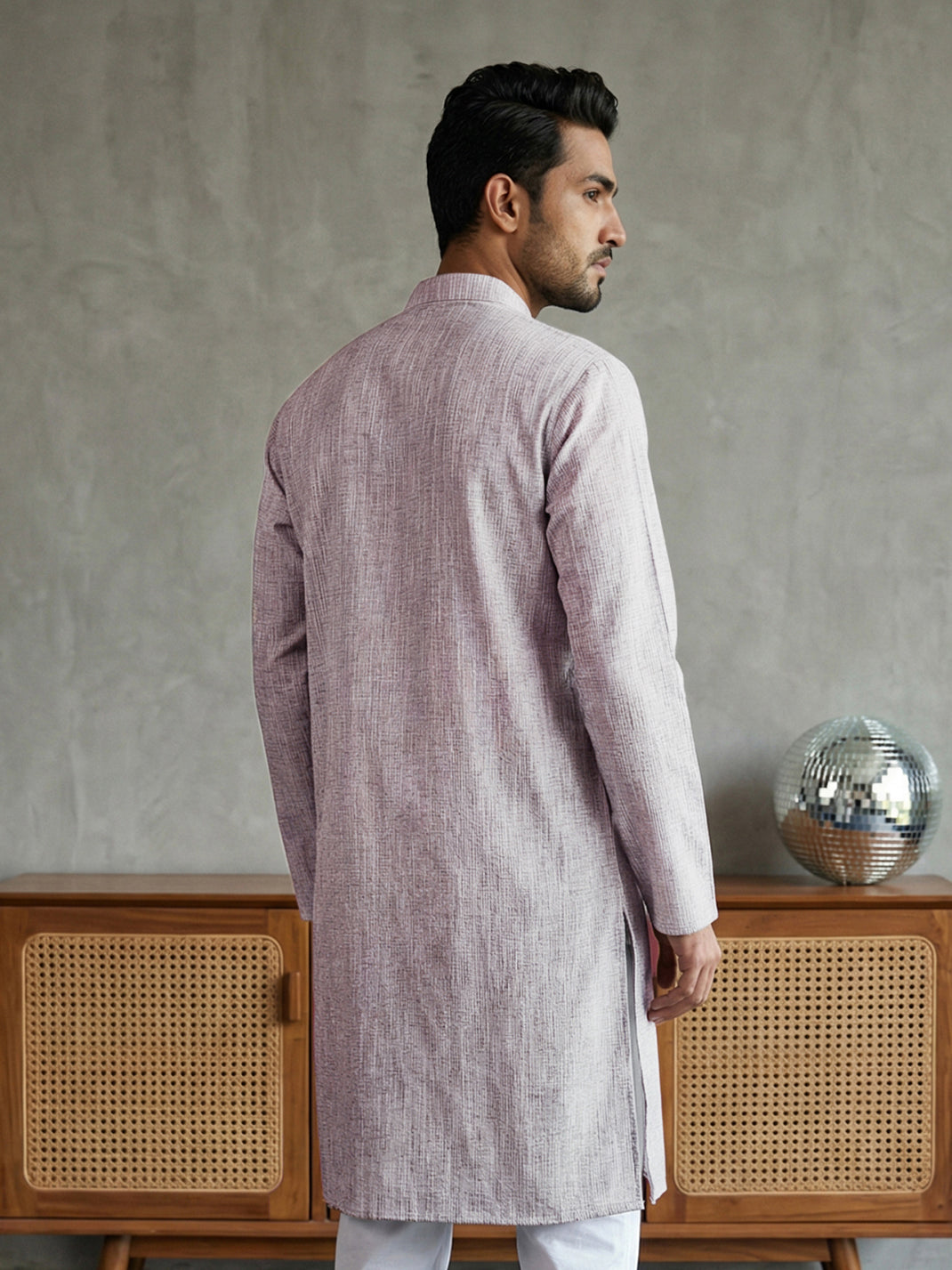 Woven Design Kurta for Men ( 65KO 5518Purple ) [FF] [H-8]