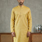 Woven Design Cotton Jacquard Kurta ( 65KO 5521Yellow ) [FF] [P-10]