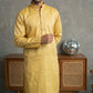 Woven Design Cotton Jacquard Kurta ( 65KO 5521Yellow ) [FF] [P-10]