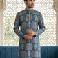 Abstract Floral Printed Kurta ( 65KO 5524Blue )