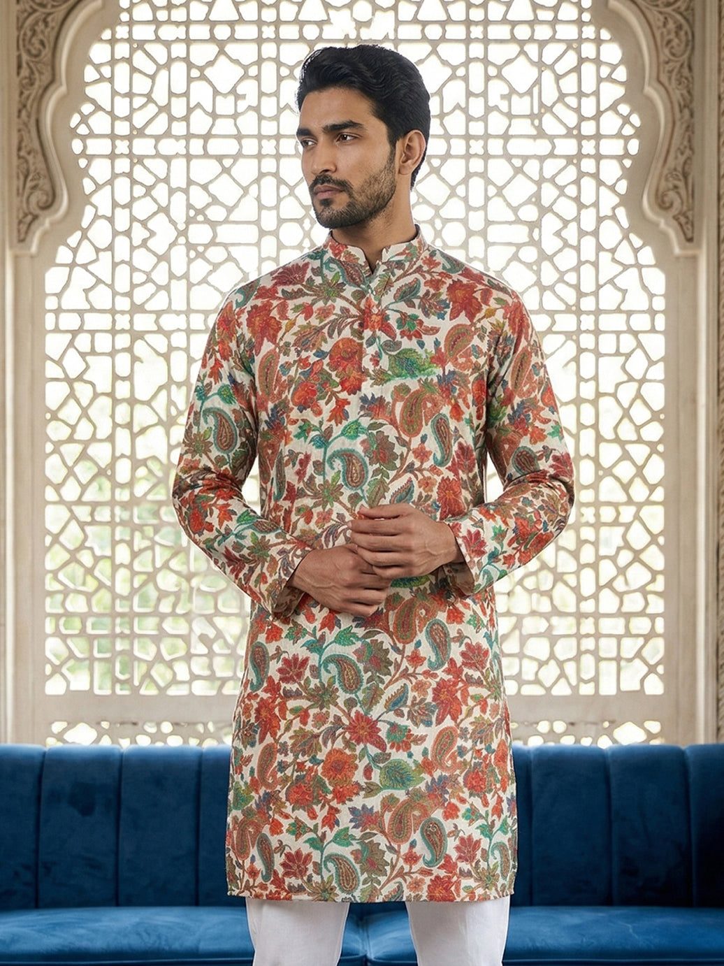 Paisley Floral Printed Kurta ( 65KO 5524Multi )