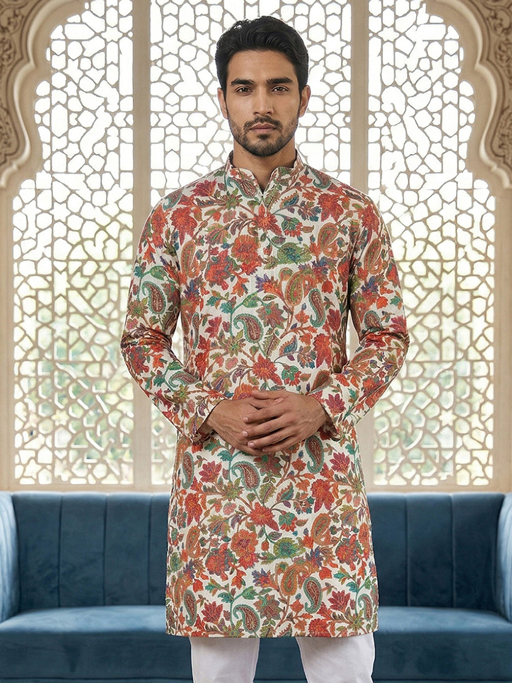 Paisley Floral Printed Kurta ( 65KO 5524Multi )