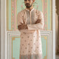 Men Silk Blend Embroidered Kurta ( 65KO 5525Peach )