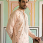 Men Silk Blend Embroidered Kurta ( 65KO 5525Peach )