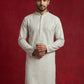 Ivory Sequins Embroidered Kurta ( 65KO 5526Cream ) [FF] [B-5]