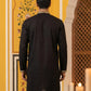 Men’s Classic Kurta with Rich Hemline Embroidery ( 65KO 5531Black )