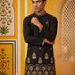 Men’s Classic Kurta with Rich Hemline Embroidery ( 65KO 5531Black )