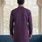 Men’s Classic Kurta with Rich Hemline Embroidery ( 65KO 5531Purple )