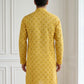 Men’s Printed Cotton Blend Kurta ( 65KO 5532Yellow )