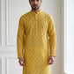 Men’s Printed Cotton Blend Kurta ( 65KO 5532Yellow )