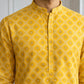 Men’s Printed Cotton Blend Kurta ( 65KO 5532Yellow )