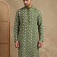 Floral Embroidered Viscose Rayon Kurta ( 65KO 5533Olive )