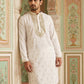 Men’s Cotton Blend Embroidered Kurta ( 65KO 5537White )