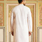 Men’s Cotton Blend Embroidered Kurta ( 65KO 5537White )