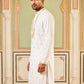 Men’s Cotton Blend Embroidered Kurta ( 65KO 5537White )