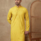 Men’s Imported Japanese Embroidered Kurta ( 65KO 5541Yellow )